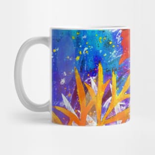 Botanical abstract autumn leaves Mug